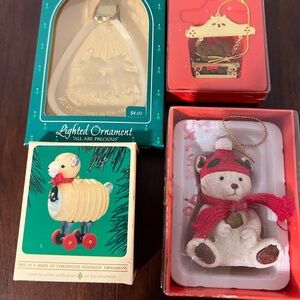 Vintage Lot Of 4 Boxed Christmas Ornaments